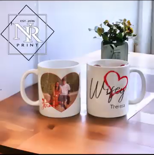 Custom sublimation printing on a mug